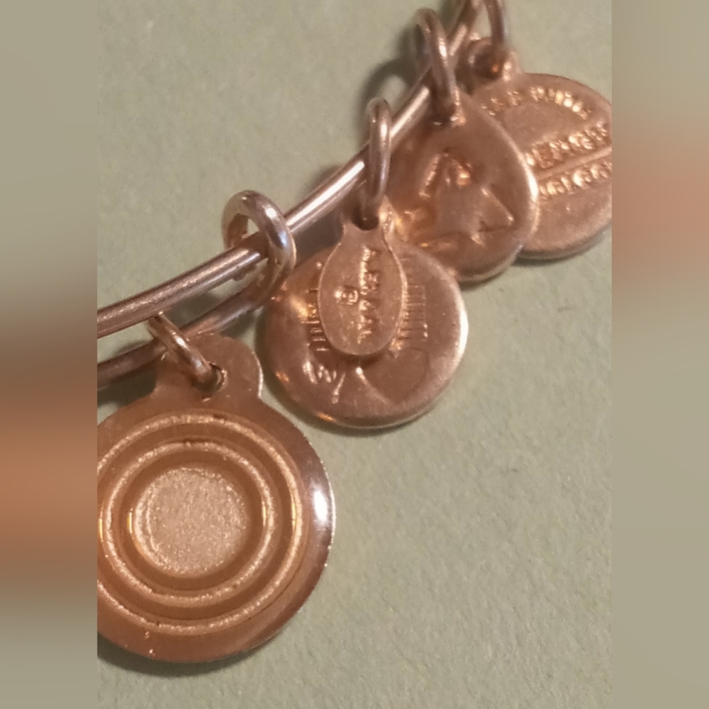 Alex and Ani 2012 divinity circle bangle bracelet in gold tone. - Picture 2 of 7